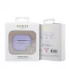Guess AirPods 3 dėklas silikoninis Classic Logo Gold su 4G pakabuku violetinis