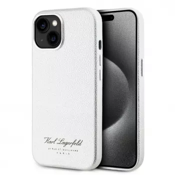 Karl Lagerfeld Grained PU Hotel RSG Case, skirtas iPhone 15, pilka
