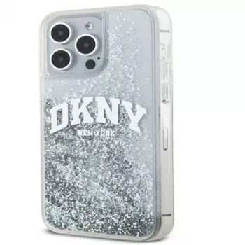 DKNY Apple iPhone 15 Pro 6.1 Hardcase Liquid Glitter Big Logo Black