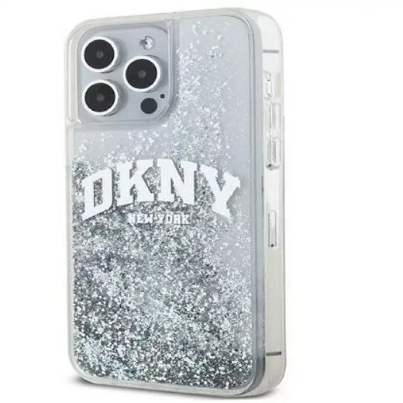DKNY Apple iPhone 15 Pro 6.1 Hardcase Liquid Glitter Big Logo Black