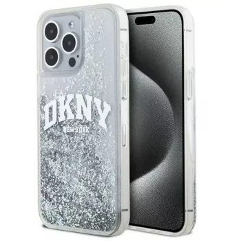 DKNY Apple iPhone 15 Pro 6.1 Hardcase Liquid Glitter Big Logo Black