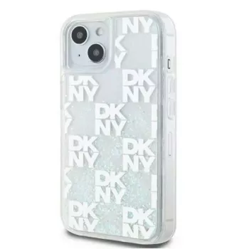 DKNY Apple iPhone 15 Hardcase Liquid Glitter Multilogo White