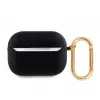 Guess Apple AirPods Pro 2 PU grūdėtas klasikinis logotipo dėklas juodas
