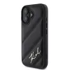 Karl Lagerfeld kietasis dėklas iPhone 16, Quilted Signature, juodas