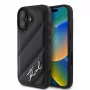 Karl Lagerfeld kietasis dėklas iPhone 16, Quilted Signature, juodas