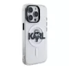 Karl Lagerfeld Apple iPhone 15 Pro Max Silikoninis Dėklas su MagSafe IML KL Sketch Logotipu Skaidrus