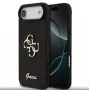 Guess Apple iPhone Air PU Fixed Glitter 4G Metal Logo Case Black