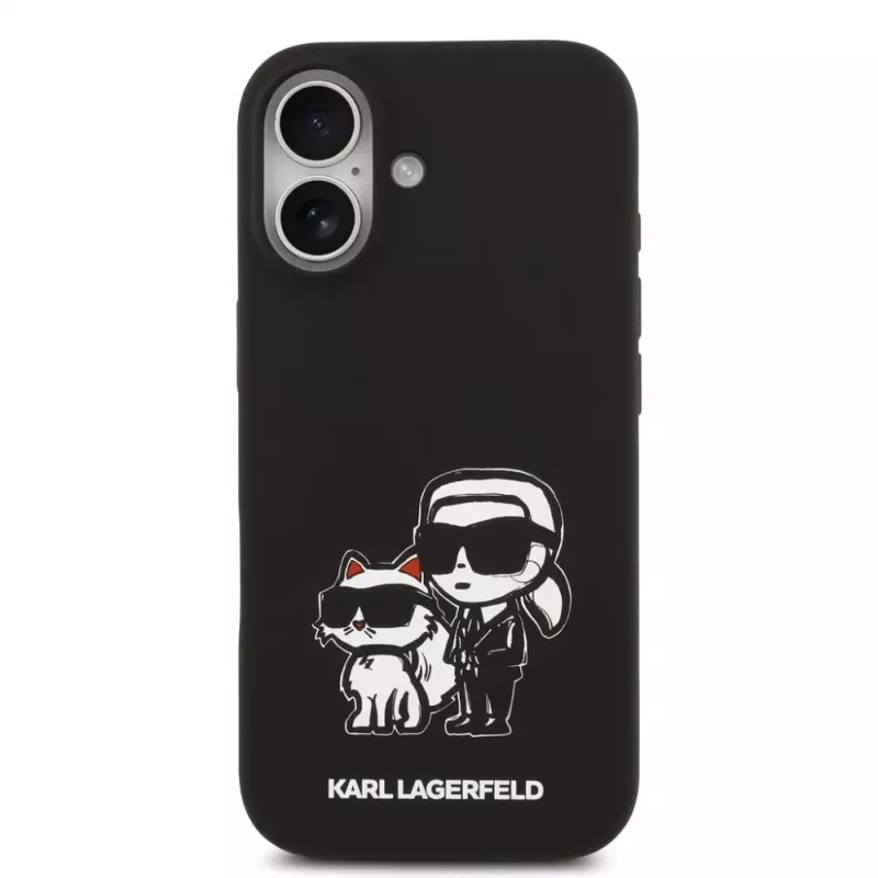 Karl Lagerfeld Apple iPhone 17 Liquid Silicone K&CH Sketch MagSafe Case Black