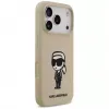 Karl Lagerfeld Apple iPhone 17 Pro Silikoninis Dėklas su MagSafe - Ruda (KL Sketch & Logo)