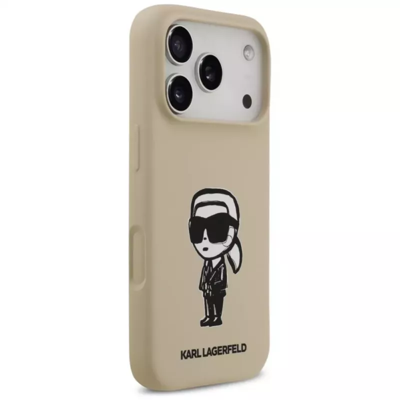 Karl Lagerfeld Apple iPhone 17 Pro Silikoninis Dėklas su MagSafe - Ruda (KL Sketch & Logo)