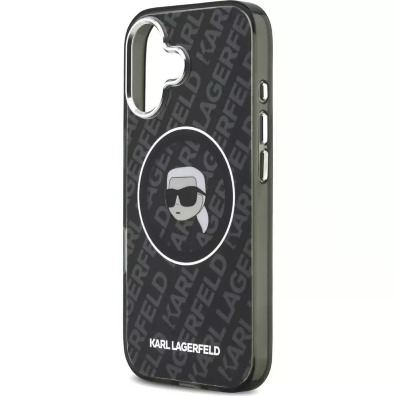 Karl Lagerfeld Apple iPhone 17 Silikoninis Dėklas su MagSafe KL Head Logo Juodas