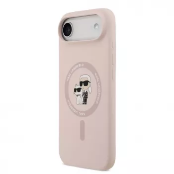 Karl Lagerfeld Apple iPhone 14 Pro Max Liquid Silicone Karl and Choupette MagSafe Case Pink