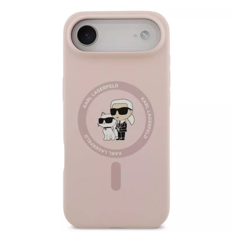 Karl Lagerfeld Apple iPhone 14 Pro Max Liquid Silicone Karl and Choupette MagSafe Case Pink