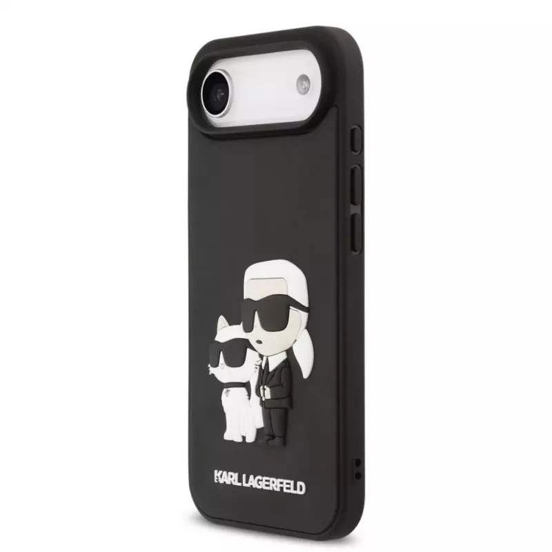 Karl Lagerfeld Apple iPhone 13 Pro 3D Rubber Karl and Choupette Case Black
