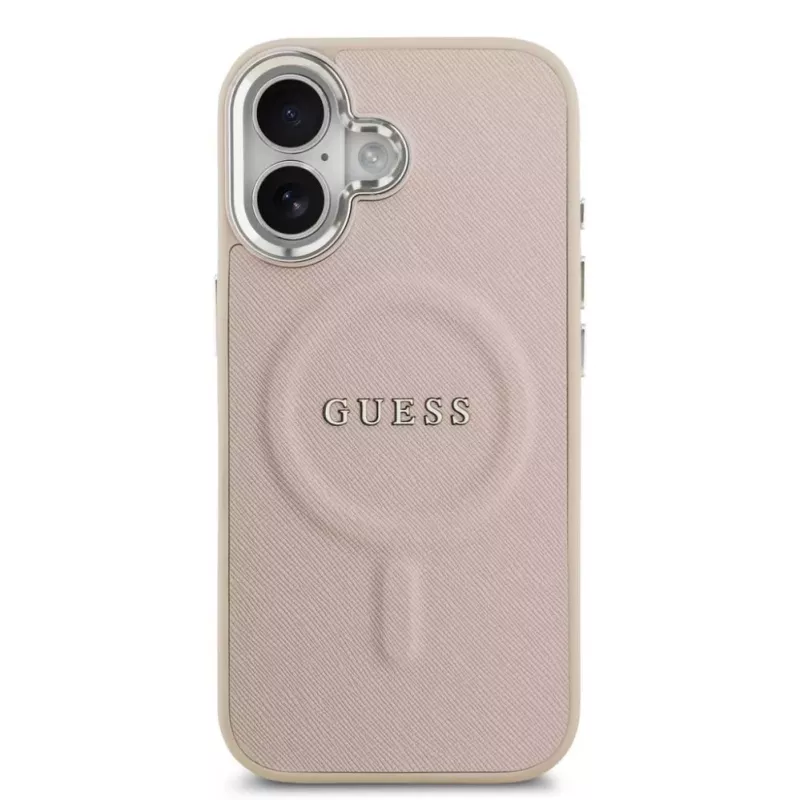 Guess Apple iPhone 17 PU Saffiano MagSafe Dėklas Rožinis