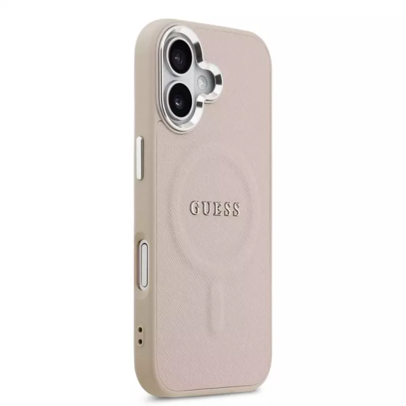 Guess Apple iPhone 17 PU Saffiano MagSafe Dėklas Rožinis