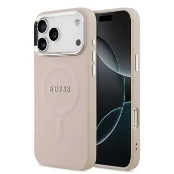 Guess Apple iPhone 17 Pro Silicone Case with MagSafe Classic Logo Pink