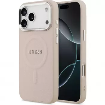 Guess Apple iPhone 17 Pro Max Silicone Case with MagSafe Classic Logo Pink