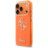 Guess IML 4G Script Metal Case, skirta iPhone 15 Pro – oranžinė