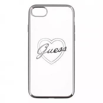 Guess Apple iPhone 7 / 8 Heart TPU Case Silver