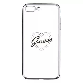 Guess Apple iPhone 7 Plus / 8 Plus Apple Heart TPU Dėklas Sidabrinis