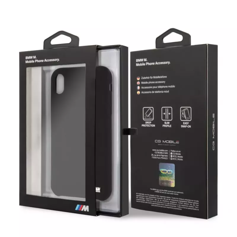 BMW Hard Cover Silicone, skirta Apple iPhone XR, juoda, M Collection