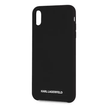 Karl Lagerfeld Apple iPhone XR sidabrinis logotipas silikoninis dėklas juodas