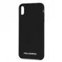Karl Lagerfeld Apple iPhone XR sidabrinis logotipas silikoninis dėklas juodas