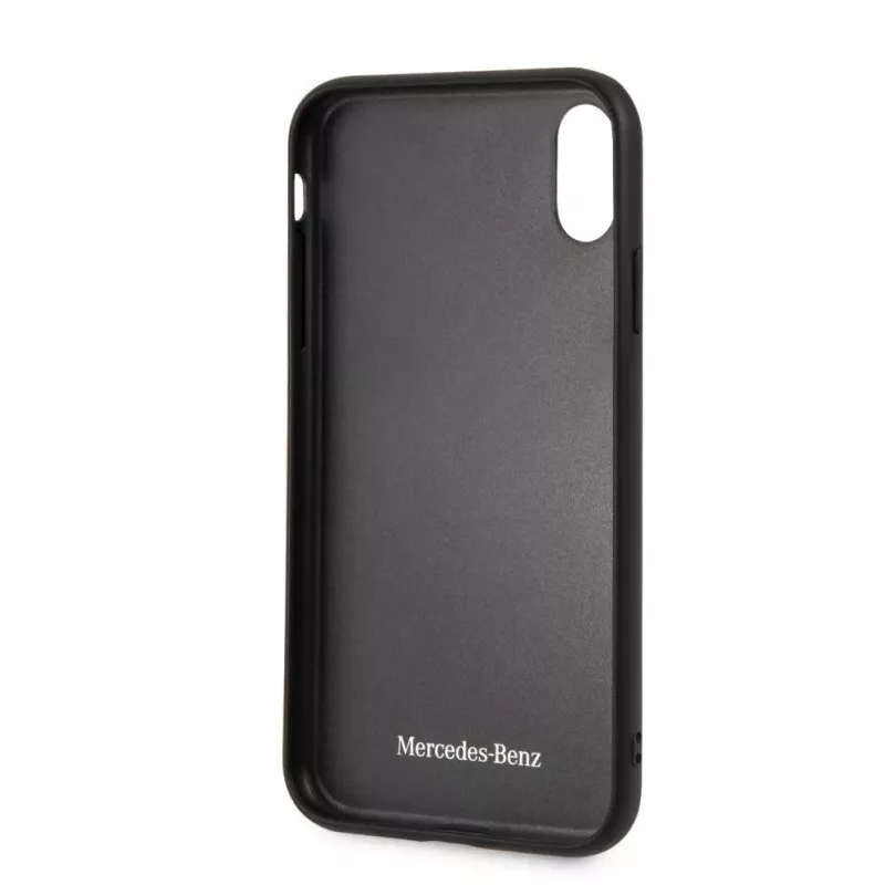 Mercedes-Benz Apple iPhone XR Twister Genuine Leather Hard Case Grey
