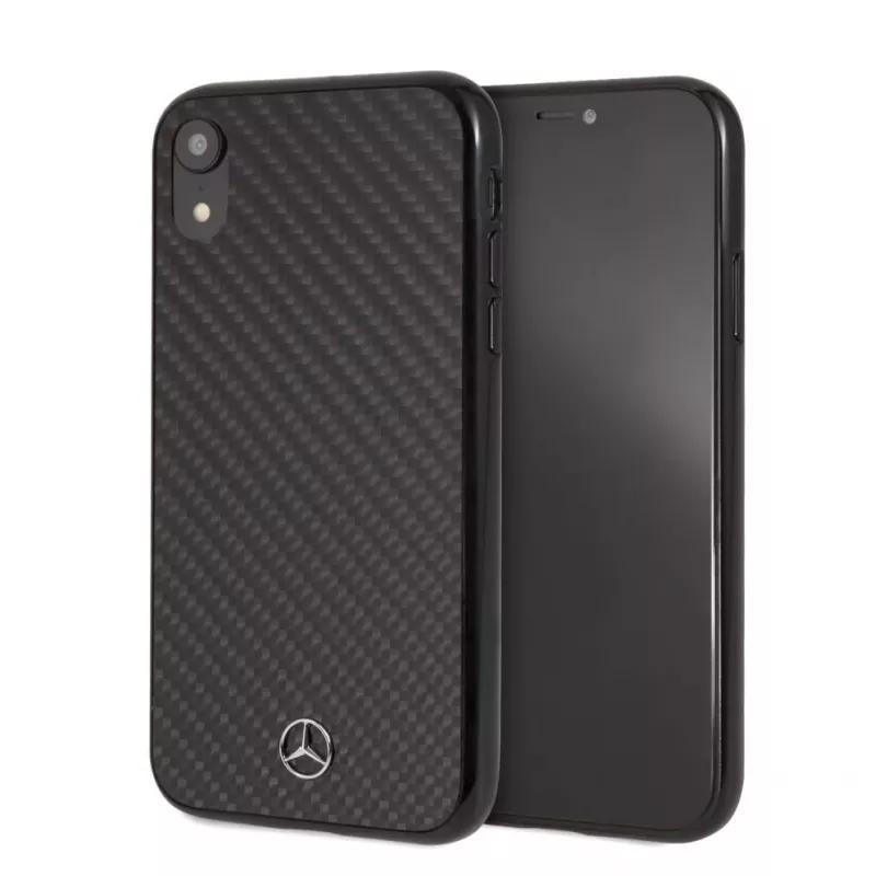 Mercedes-Benz Apple iPhone XR Hard Case Real Carbon Fiber Black
