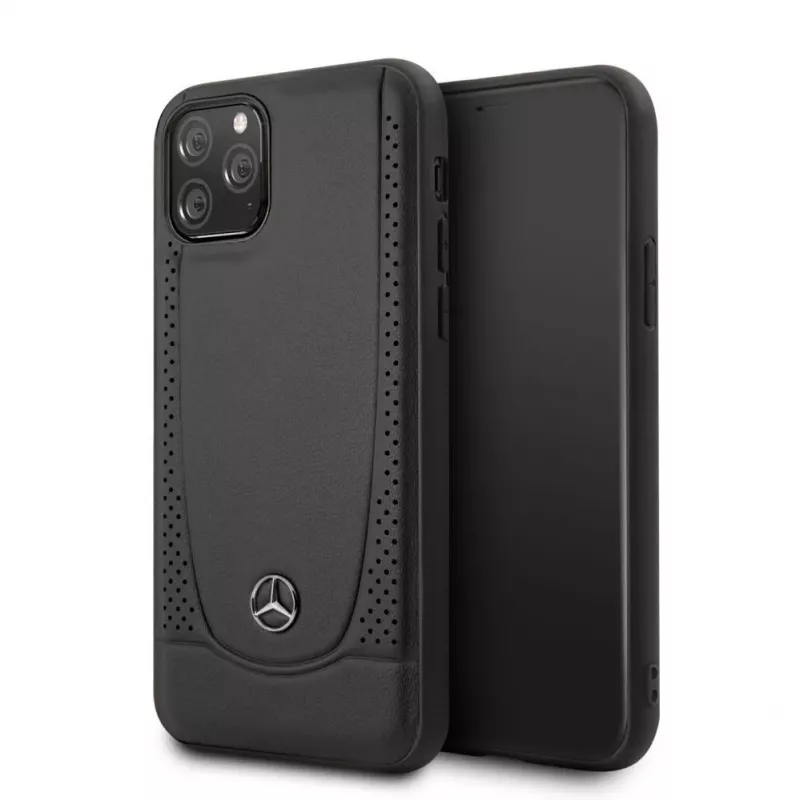 Mercedes-Benz Apple iPhone 11 Pro Odinis Kietas Dėklas Perforuotas Juodas