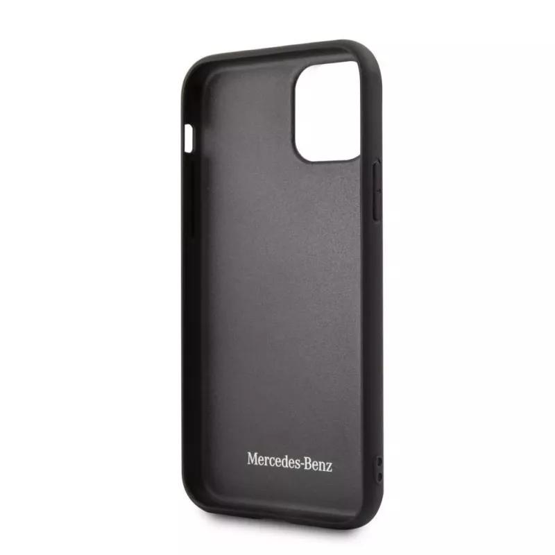 Mercedes-Benz Apple iPhone 11 Pro Odinis Kietas Dėklas Perforuotas Juodas