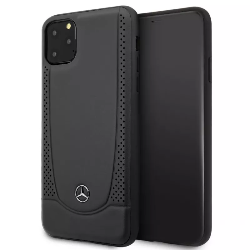 Mercedes-Benz Apple iPhone 11 Pro Max Odinis Kietas Dėklas Su Perforacija Juodas