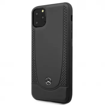Mercedes-Benz Apple iPhone 11 Pro Max Odinis Kietas Dėklas Su Perforacija Juodas