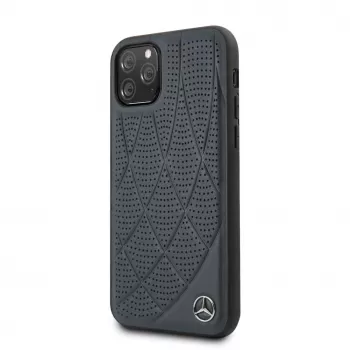 Mercedes-Benz Apple iPhone 11 Pro Quilted Genuine Leather Case Blue