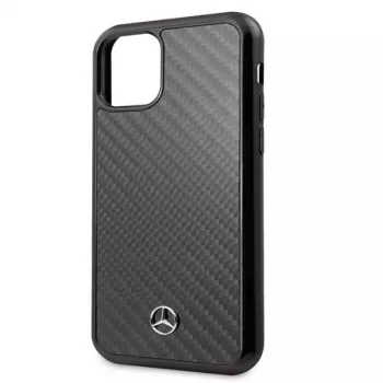 Mercedes-Benz Apple iPhone 11 Pro Max kietas dėklas oda anglies pluoštas juoda
