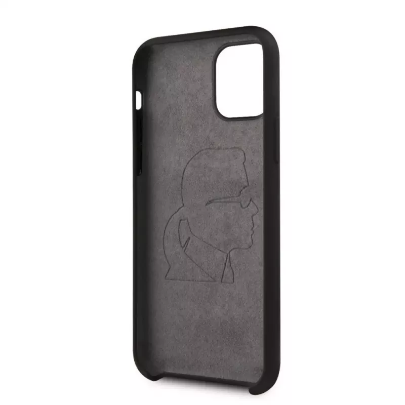 Karl Lagerfeld Apple iPhone 11 Pro Silicone Ikonik White Outline Black Back Cover