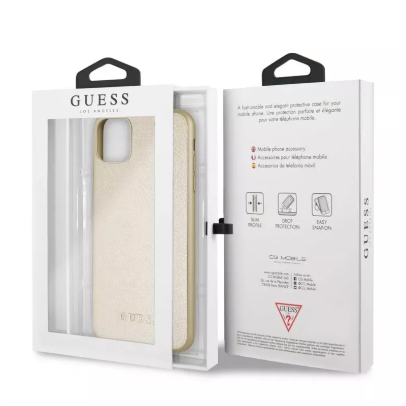 Guess Apple iPhone 11 Pro Max Iridescent PU Hard Case Gold