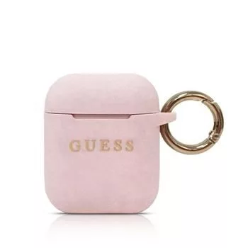 Guess Silikoninis Dėklas, skirtas Apple AirPods (1 ir 2 kartos) - Rožinis