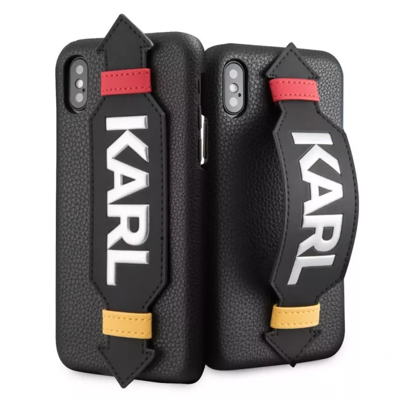 Karl Lagerfeld Apple iPhone X/XS PU dėklas su dirželiu Juodas