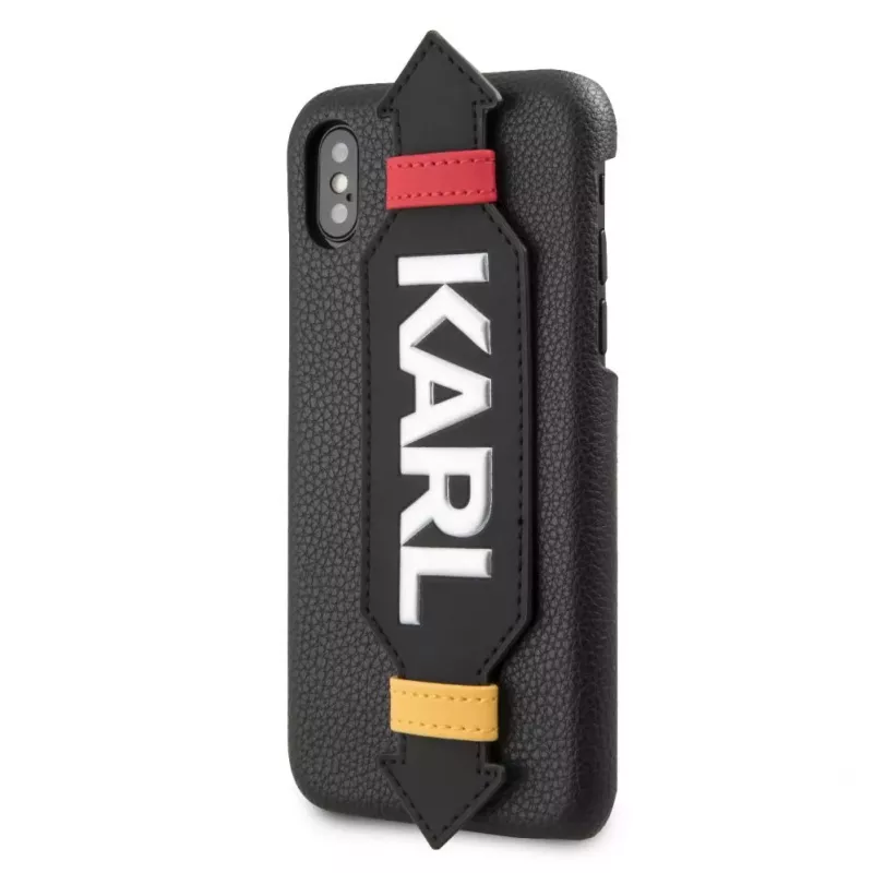 Karl Lagerfeld Apple iPhone X/XS PU dėklas su dirželiu Juodas