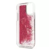 Guess iPhone 12 mini 5.4'' Liquid Glitter Charms Cover Raspberry