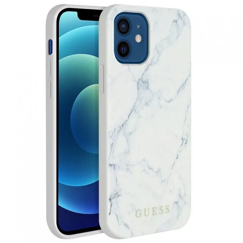 Guess Apple iPhone 12 mini 5.4 inch PC/TPU Marble Cover White