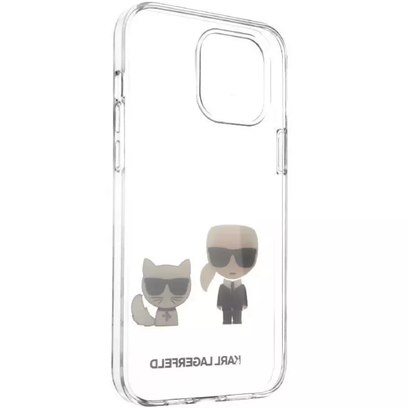 Karl Lagerfeld Apple iPhone 12 mini 5,4 colio PC/TPU Karl & Choupette dėklas permatomas