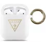 Guess Apple AirPods Trikampis Silikoninis Dėklas Baltas