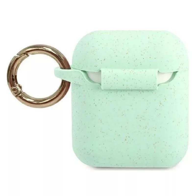 Guess AirPods Pro blizgantis silikoninis dėklas, žalias