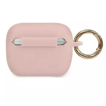 Guess AirPods Pro trikampis silikoninis dėklas rožinis