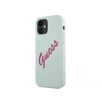 Guess Apple iPhone 12 Mini 5.4'' Vintage Fuschia Script Cover Blue