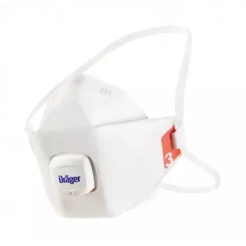 Dräger X-plore 1930 V FFP3 NR D sulankstoma dalelių kaukė su CoolSAFE vožtuvu, balta/mėlyna