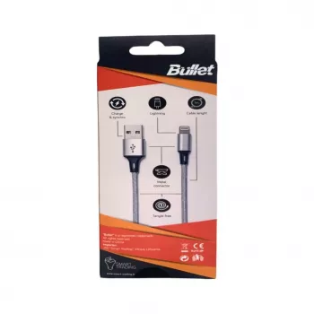 BULLET Lightning į USB-A laidas 1m, 2.4A Baltas